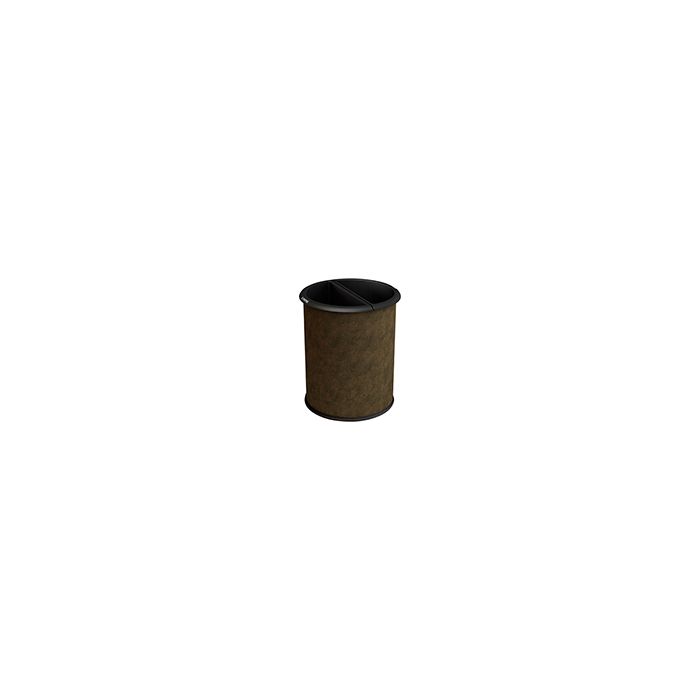 Commercial Zone 780947 Precision Series InnRoom Decorative Vinyl Wrapped Recycling Receptacle - 3.2 Gallon Capacity - 10 1/2" Dia. x 12 3/4" H - Brown in Color