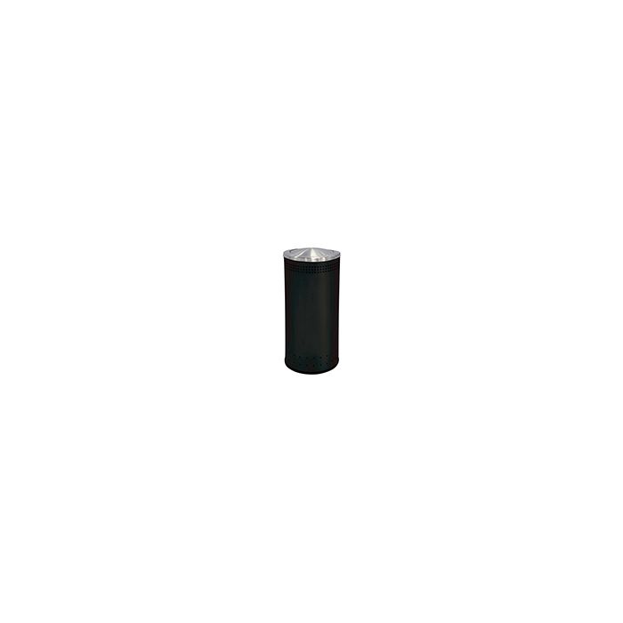 Commercial Zone 781401 Precision Series Imprinted Flip Top Waste Receptacle - 25 Gallon Capacity - 15 1/2" Dia. x 34" H - Black in Color