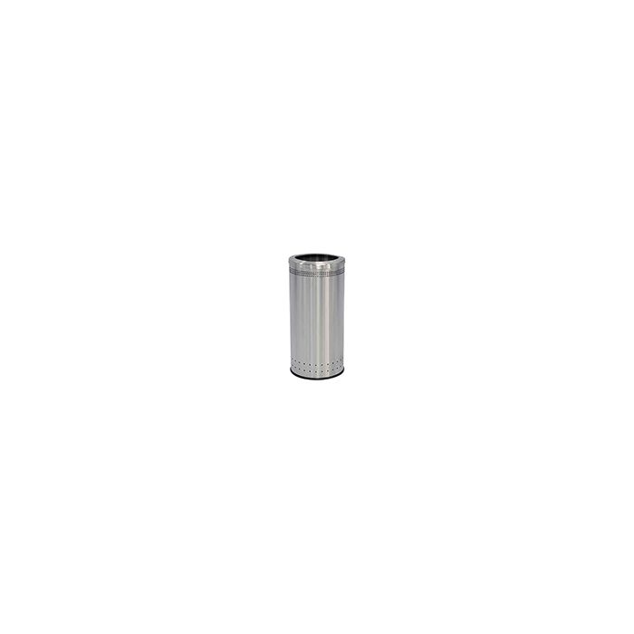 Commercial Zone 781829 Precision Series Imprinted Open Top Waste Receptacle - 25 Gallon Capacity - 15 1/2" Dia. x 34" H - Stainless Steel