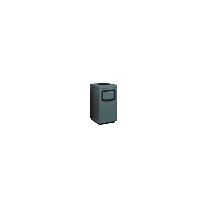 Witt Industries 7S-2444TAD Square Fiberglass Waste Receptacle with Side Entry Opening, Ashtray and Push Door - 36 Gallon Capacity - 24" Sq x 44" H