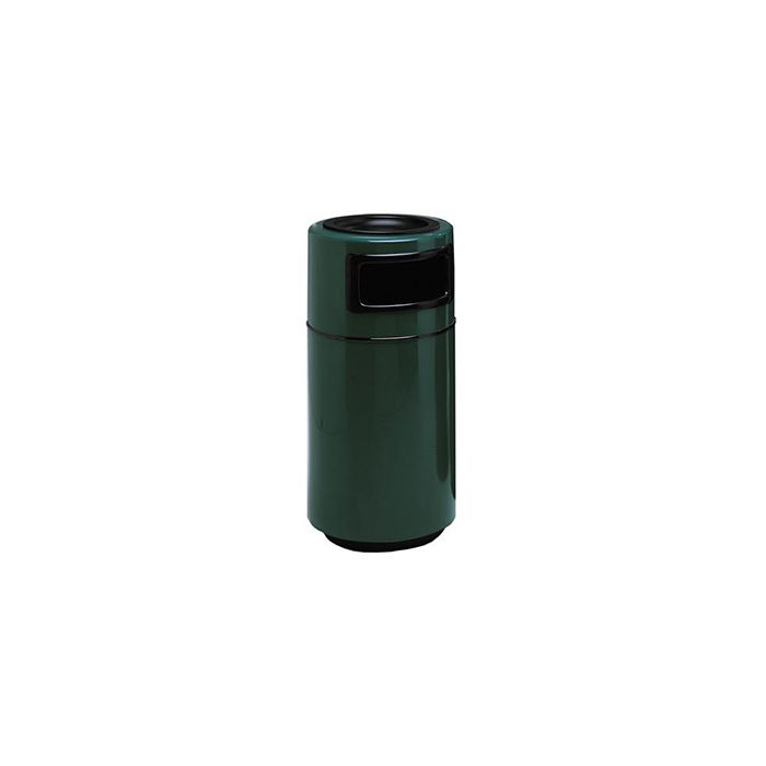 Witt Industries 7C-1838TA Round Fiberglass Waste Receptacle with 1 Side Entry Opening and Ash Tray - 25 Gallon Capacity - 18" Dia. x 38" H