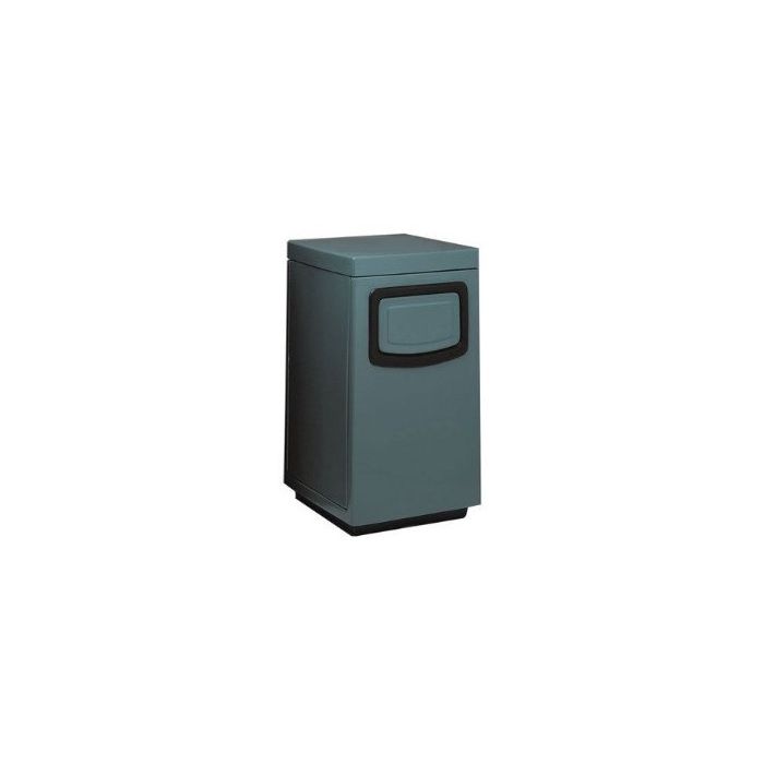 Witt Industries 7S-2444TD Square Fiberglass Waste Receptacle with Side Entry Opening and Push Door - 36 Gallon Capacity - 24" Sq x 44" H