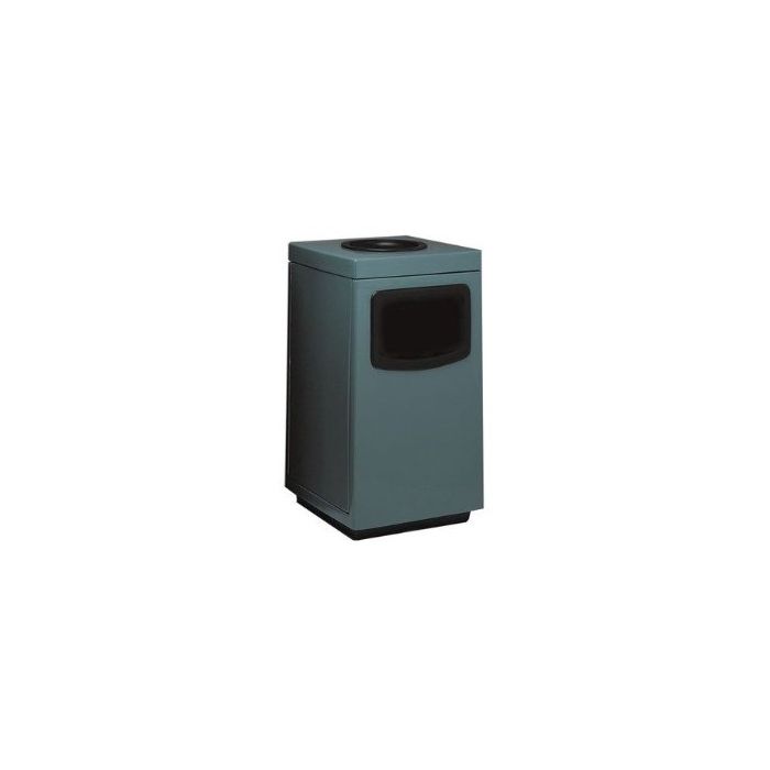 Witt Industries 7S-2444TA Square Fiberglass Waste Receptacle with Side Entry Opening and Ashtray - 36 Gallon Capacity - 24" Sq x 44" H