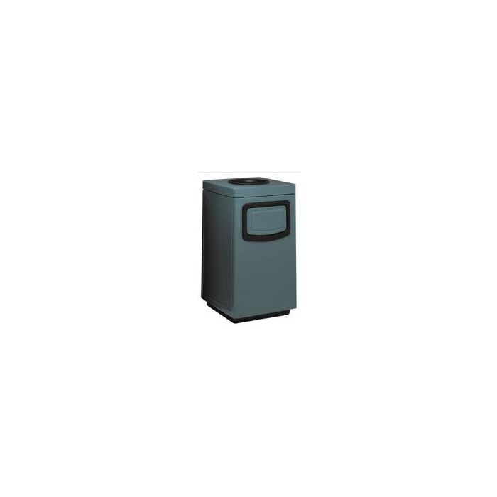 Witt Industries 7S-2444TAD Square Fiberglass Waste Receptacle with Side Entry Opening, Ashtray and Push Door - 36 Gallon Capacity - 24" Sq x 44" H