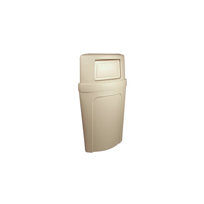 Continental 8325 Hooded Dome Top Corner Round 21 Gallon Trash Can