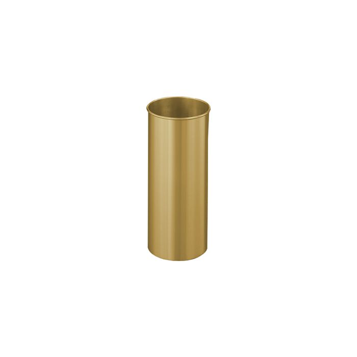 Glaro 922BE Atlantis "All-Weather" Collection Wastebasket - 6 Gallon Capacity - 9" Dia. x 23" H - Satin Brass