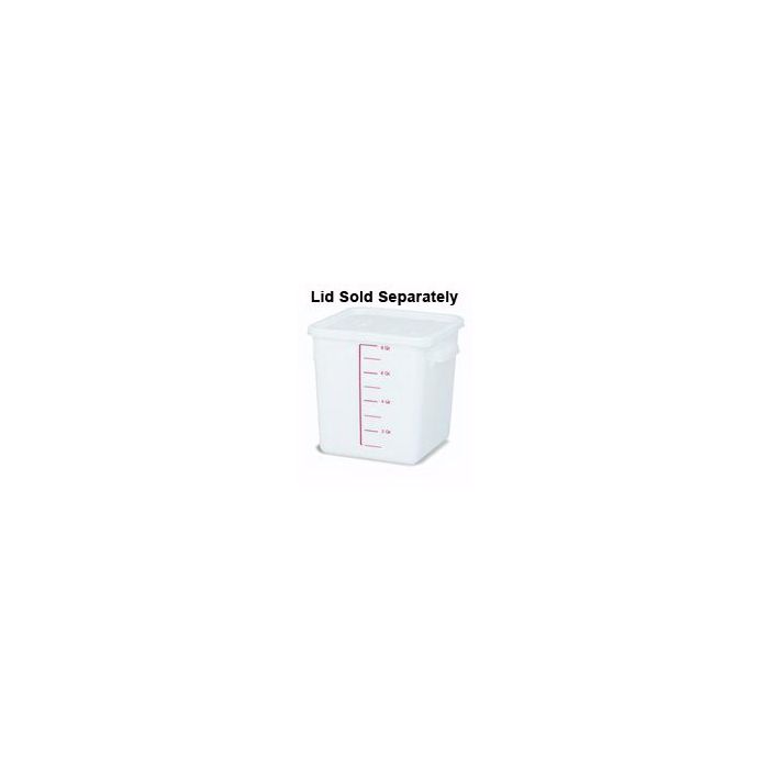 Rubbermaid 9F06 Space Saving Square Container - 8.75" L x 8.31" W x 8.75" H - 8 Qt. Capacity - White