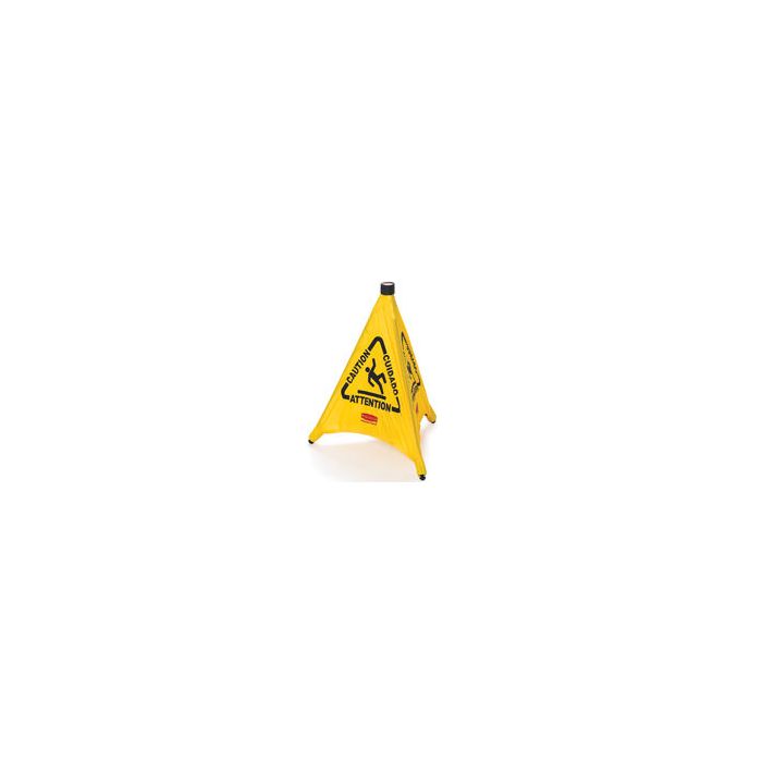 Rubbermaid 9S00 Pop-Up Safety Cone, 20" (50.8 cm) with Multi-Lingual "Caution" Imprint and Wet Floor Symbol