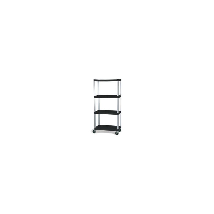 Rubbermaid 9T43 Mobile Shelf Truck, 4-Shelf Mobile Truck with 5" dia Casters, 2 with Locks - 35.13" L x 20" W x 72.13" H - 800 lb capacity