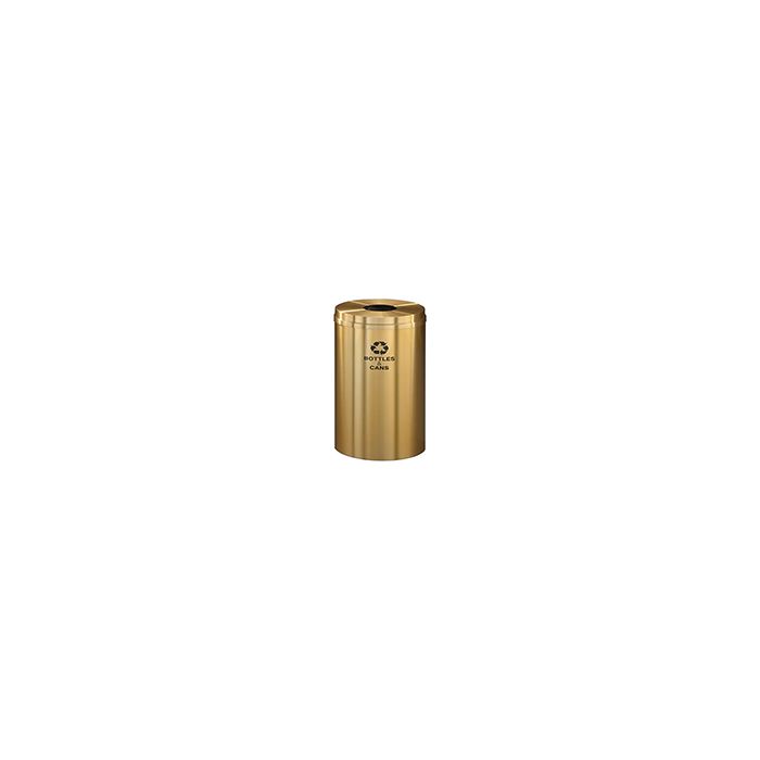 Glaro B2032BE "RecyclePro 1" Receptacle with Round Opening - 33 Gallon Capacity - 20" Dia. x 31" H - Satin Brass