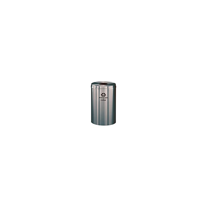 Glaro B2032SA "RecyclePro 1" Receptacle with Round Opening - 33 Gallon Capacity - 20" Dia. x 31" H - Satin Aluminum