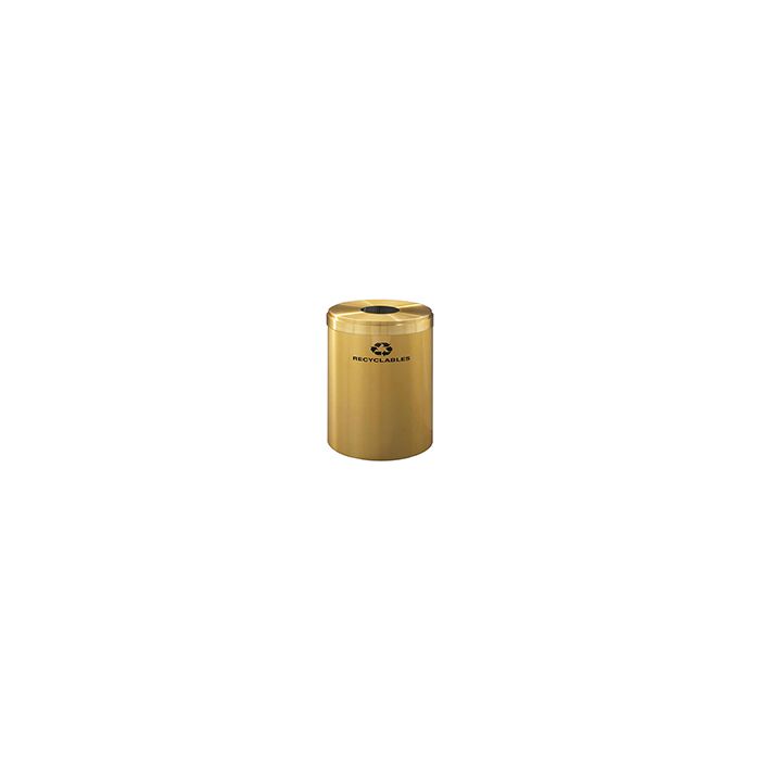 Glaro B2042BE "RecyclePro Value" Receptacle with Round Opening - 41 Gallon Capacity - 20" Dia. x 30" H - Satin Brass