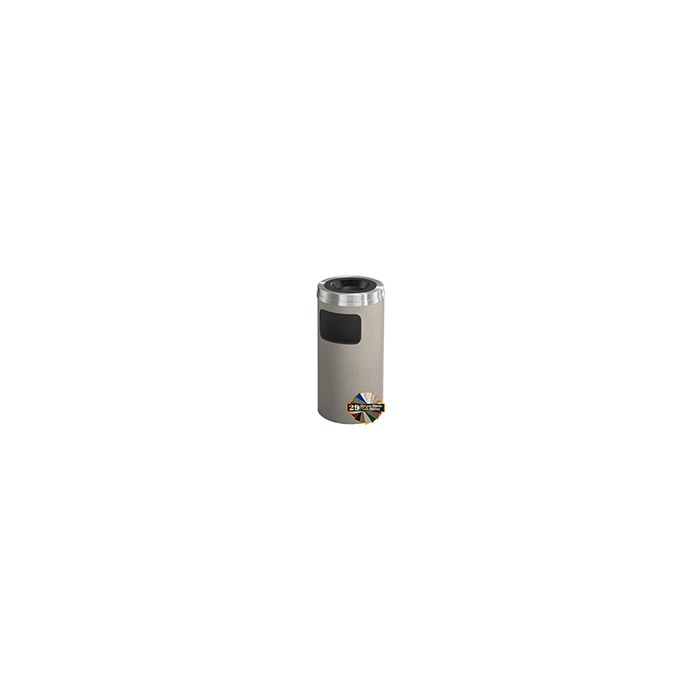 Glaro C1531 Mount Everest Sand Cover Ash/Trash Receptacle - 10 Gallon Capacity - 15" Dia. x 31" H - Satin Aluminum Cover