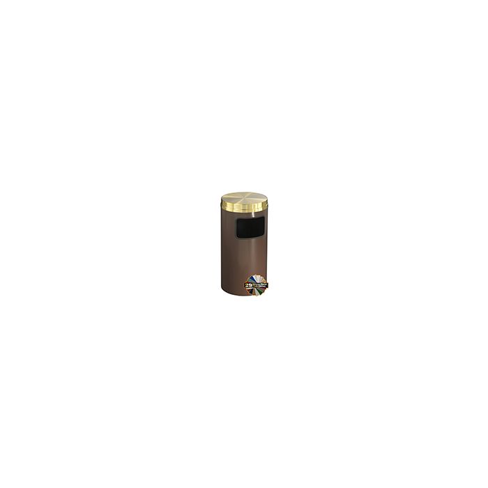 Glaro C2041 Mount Everest Flat Top Receptacle - 17 Gallon Capacity - 20" Dia. x 31" H - Satin Brass Cover