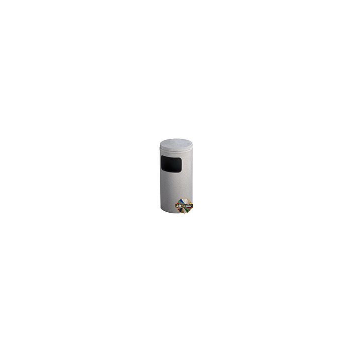 Glaro C1551 Mount Everest Flat Top Receptacle  - 10 Gallon Capacity - 15" Dia. x 31" H - Matching Enamel Cover