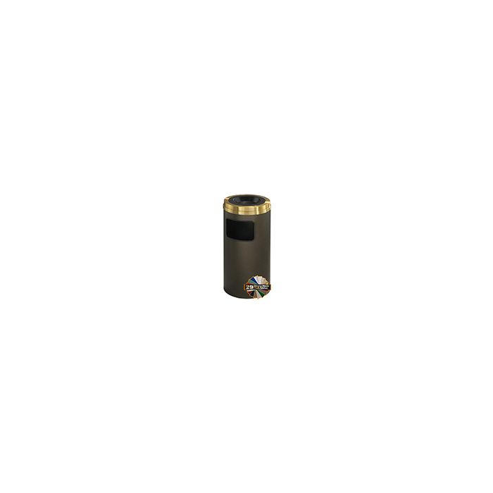 Glaro C1560 Mount Everest Sand Cover Ash/Trash Receptacle - 10 Gallon Capacity - 15" Dia. x 31" H - Satin Brass Cover