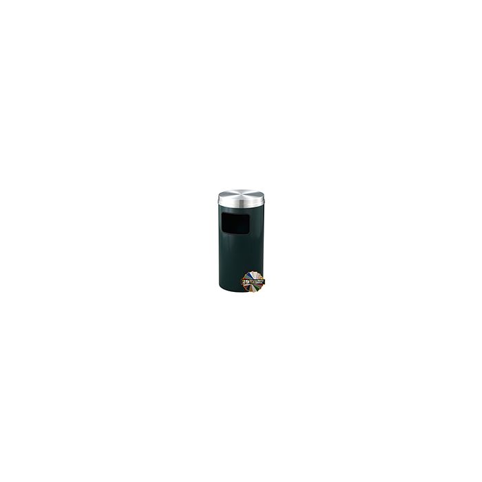 Glaro C1566 Mount Everest Flat Top Receptacle - 10 Gallon Capacity - 15" Dia. x 31" H - Satin Aluminum Cover