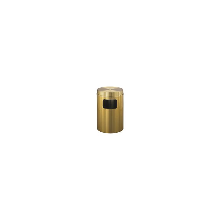 Glaro C2066BE Atlantis "All-Weather" Collection Flat Top Receptacle - 17 Gallon Capacity - 20" Dia. x 31" H - Satin Brass