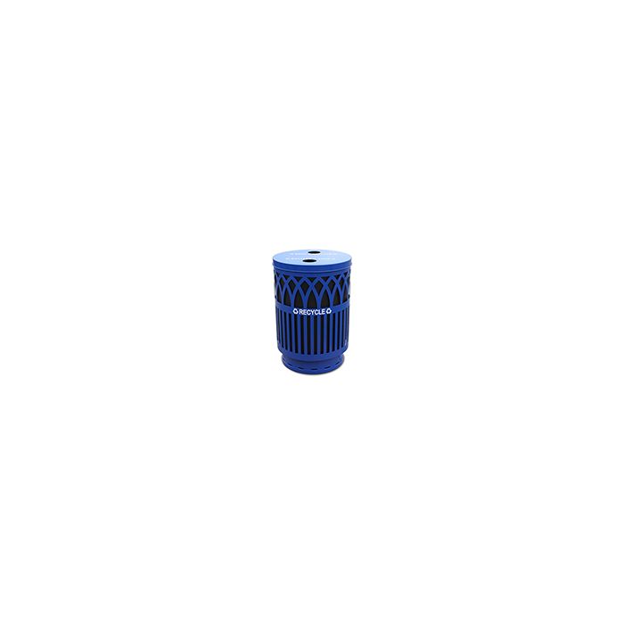 Witt Industries COVR40-FTR Covington Collection Recycling Container - 40 Gallon Capacity - 24" Dia. x 34 5/8" H - Blue in Color