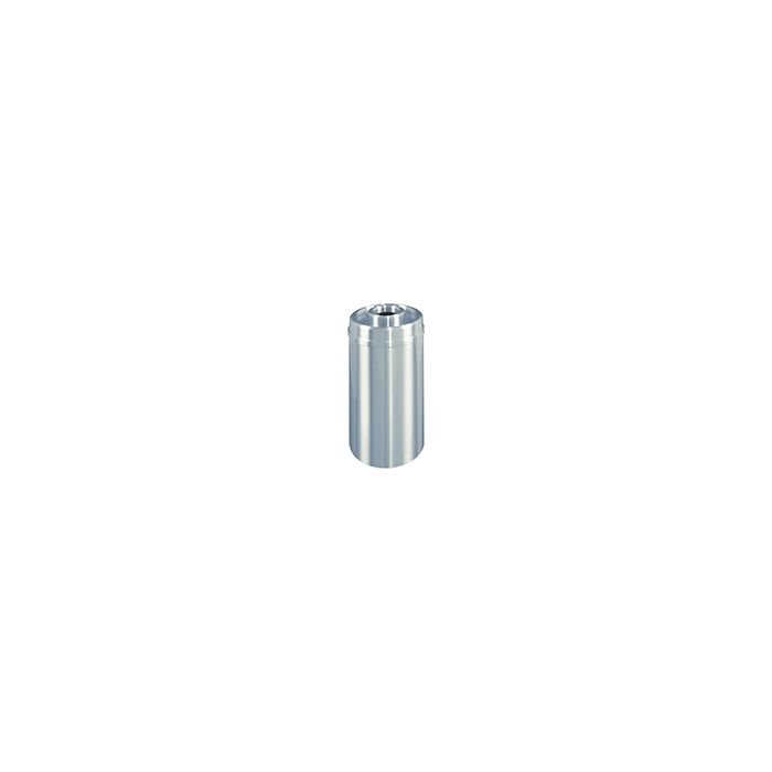 Glaro D1533SA New Yorker Collection Donut Top Ash/Trash Receptacle - 16 Gallon Capacity - 15" Dia. x 33" H - Satin Aluminum