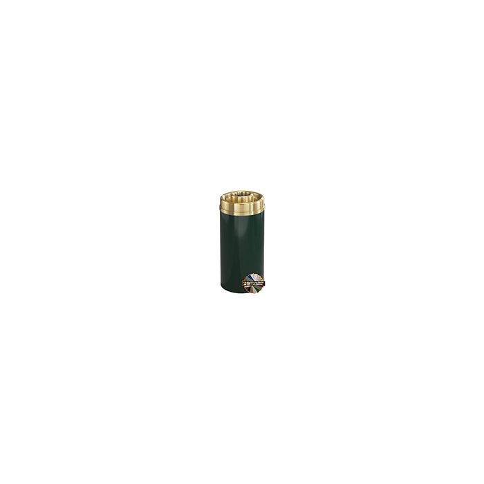 Glaro D1541 Mount Everest Donut Top Ash/Trash Receptacle - 16 Gallon Capacity - 15" Dia. x 33" H - Satin Brass Cover