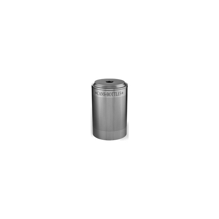 Rubbermaid / United Receptacle DRR24CSS Round Silhouette Recycling Receptacle - Cans & Bottles - 26 Gallon Capacity - Stainless Steel