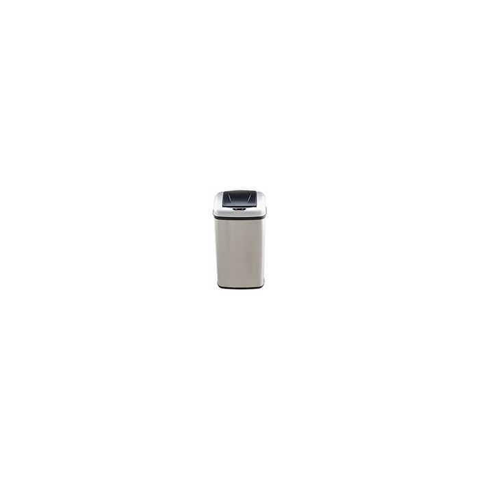 Nine Stars DZT-50-7 Infrared Touchless Waste Receptacle - 13.2 Gallon Capacity - 14 1/2" L x 10 1/2" W x 29 1/2" H - Stainless Steel with Black/Silver Top