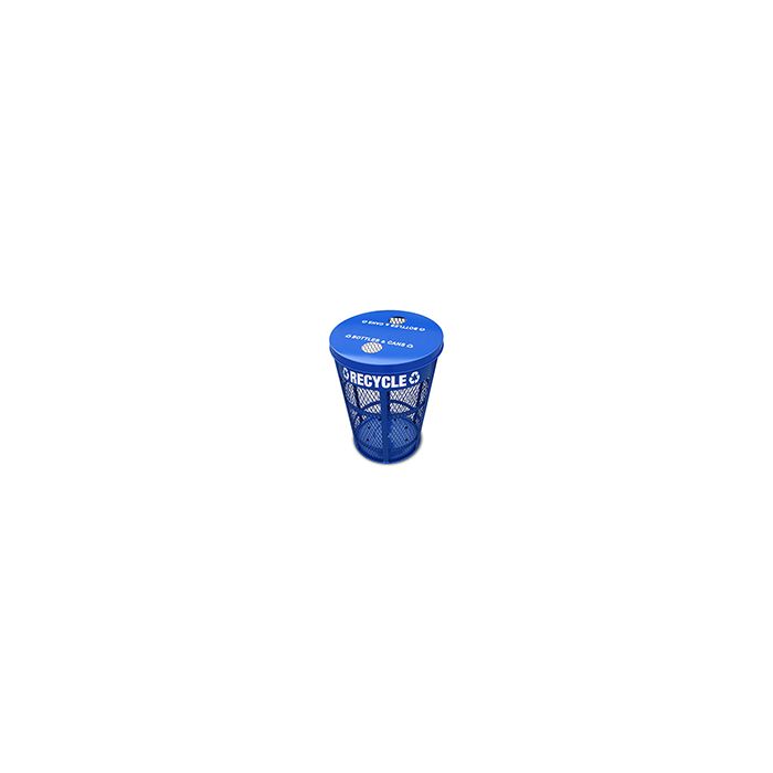 Witt Industries EXP-52NPBL-FTR Expanded Metal Flat Top Recycling Receptacle - 23" Dia. x 33" H - 48 Gallon Capacity - Blue in Color