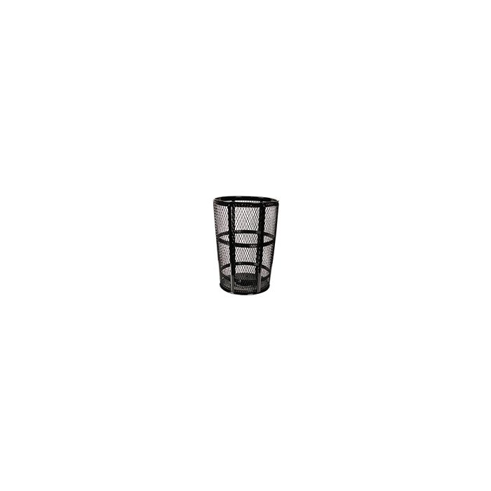 Witt Industries EXP-52-BK Mesh Steel Street Basket - 48 U.S Gallon - 23" Dia. x 33" H - Black in Color