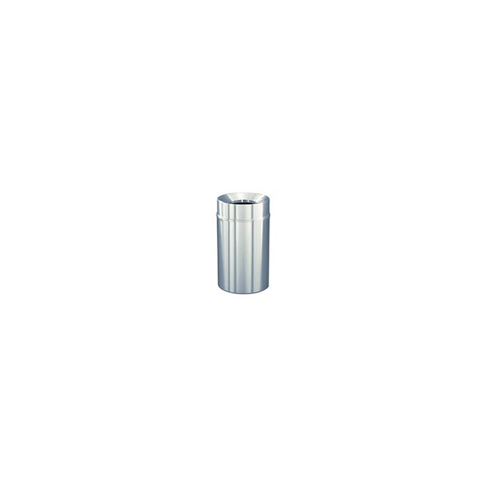 Glaro F2035SA New Yorker Collection Funnel Top Receptacle - 33 Gallon Capacity - 20" Dia. x 35" H - Satin Aluminum