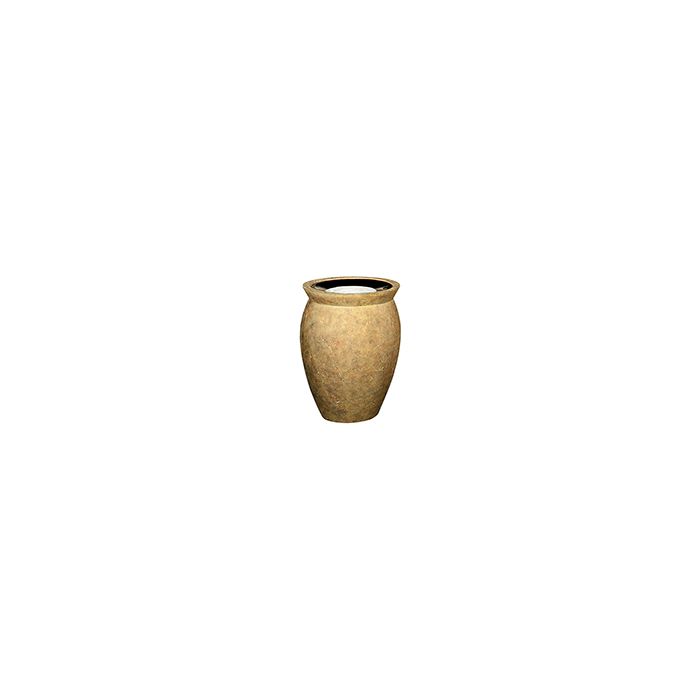 Rubbermaid / United Receptacle FGFGK1924SUSAH Milan Collection Pescara Fiberglass Sand-Top Ash Urn - 18 1/2" Dia. x 24" H - Sahara in color