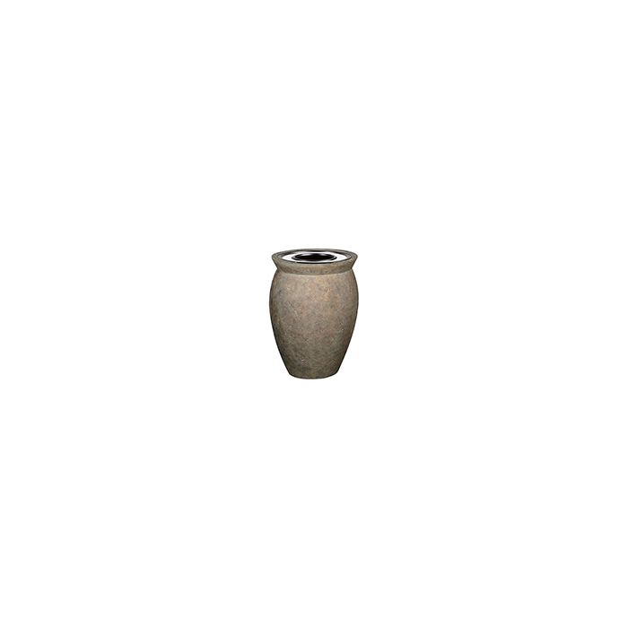 Rubbermaid / United Receptacle FGFGK2936SUTPLBIS Milan Collection Pescara Fiberglass Ash/Trash Receptacle - 37 Gallon Capacity - 28 1/2" Dia. x 36 1/4" H - Bisque in color