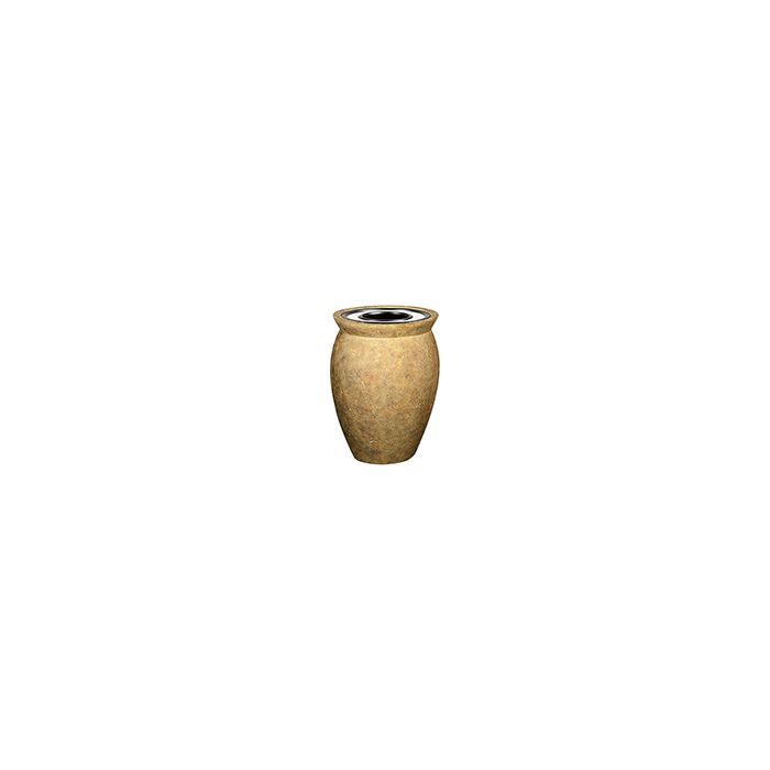 Rubbermaid / United Receptacle FGFGK2936SUTPLSAH Milan Collection Pescara Fiberglass Ash/Trash Receptacle - 37 Gallon Capacity - 28 1/2" Dia. x 36 1/4" H - Sahara in color