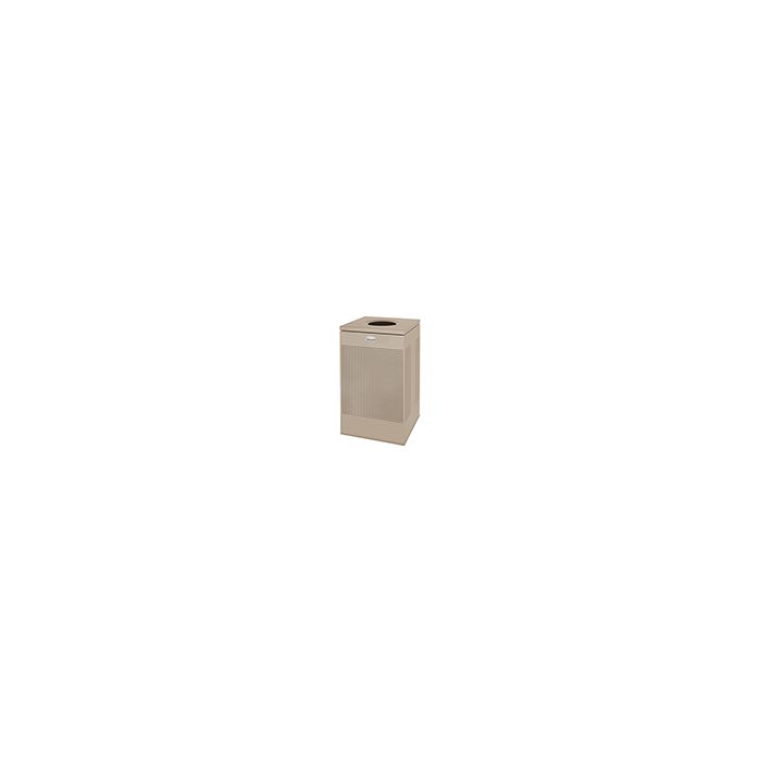 Rubbermaid / United Receptacle SC18EDP Designer Line Silhouette Open Top Waste Receptacle - 40 Gallon - 18 3/4" Sq. x 30" H - Desert Pearl