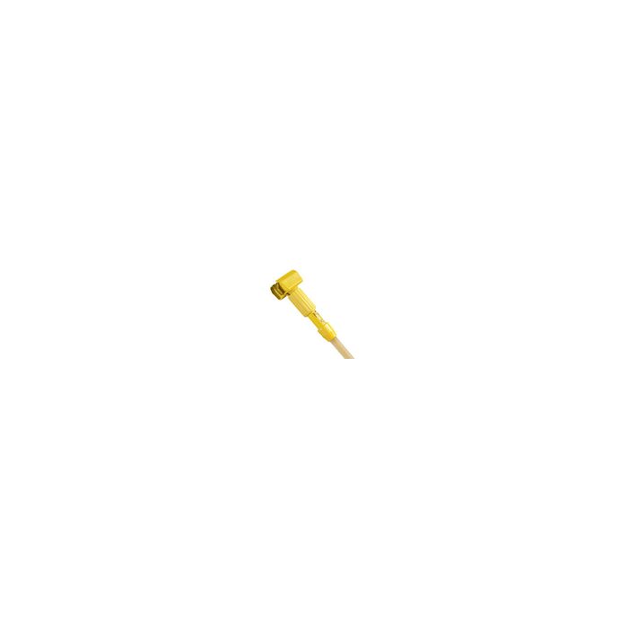 Rubbermaid H215 Gripper Clamp Style Wet Mop Handle, Plastic Yellow Head, Hardwood Handle - 54" in Length