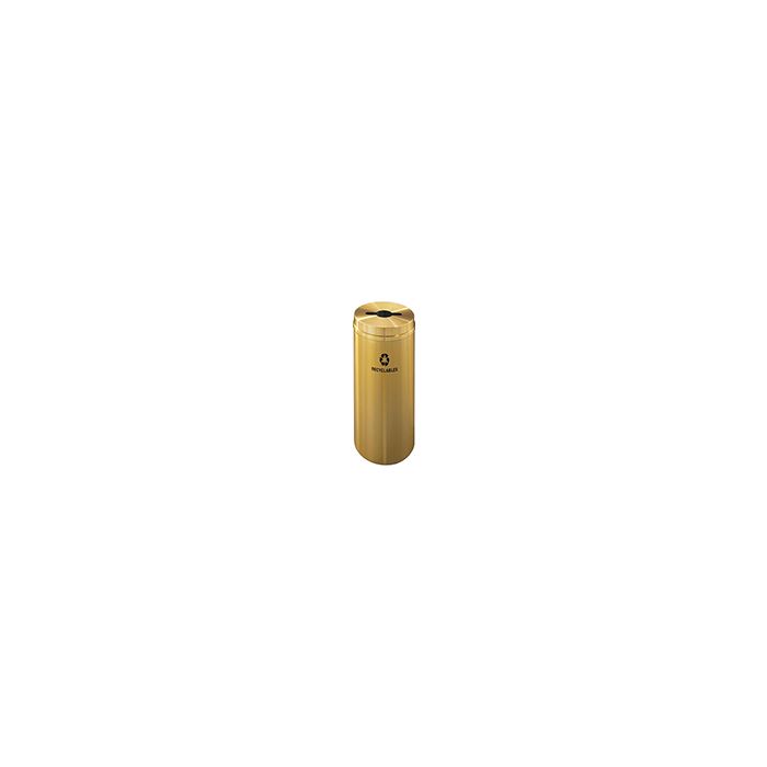 Glaro M1232BE "RecyclePro 1" Receptacle with Multi-Purpose Opening - 12 Gallon Capacity - 12" Dia. x 31" H - Satin Brass