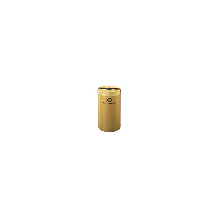 Glaro M1542BE "RecyclePro Value" Receptacle with Multi-Purpose Opening - 23 Gallon Capacity - 15" Dia. x 30" H - Satin Brass