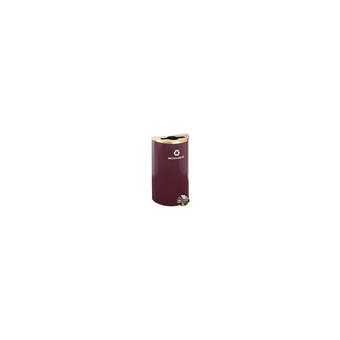 Glaro M1899 RecyclePro Half Round Receptacle with Multi-Purpose Opening - 14 Gallon Capacity - 30" H x 18" W x 9" D - Assorted Colors