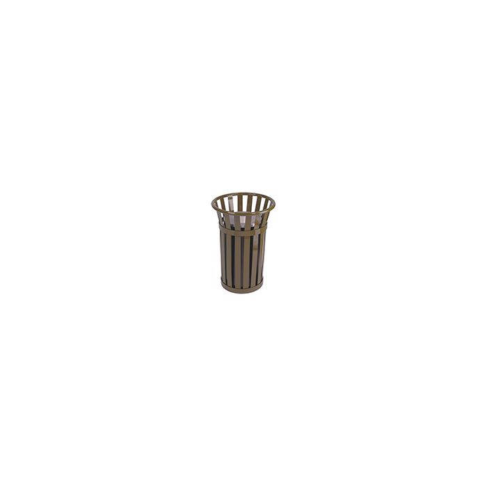 Witt Industries M2000 Oakley Collection Outdoor Slatted Ash Urn - 17"dia x 26" H - Silver, Black, Brown, and Green