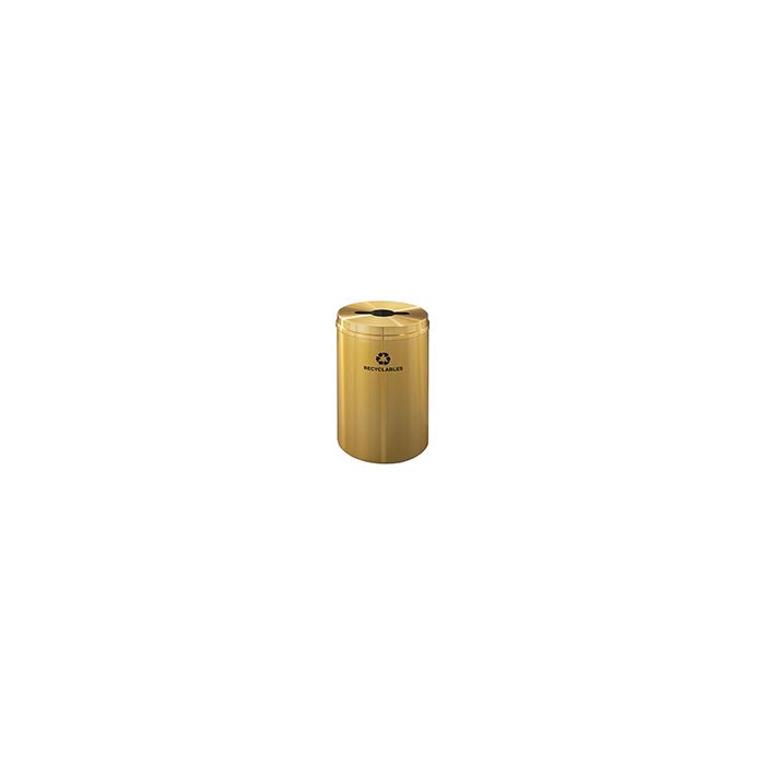 Glaro M2032BE "RecyclePro 1" Receptacle with Multi-Purpose Opening - 33 Gallon Capacity - 20" Dia. x 31" H - Satin Brass