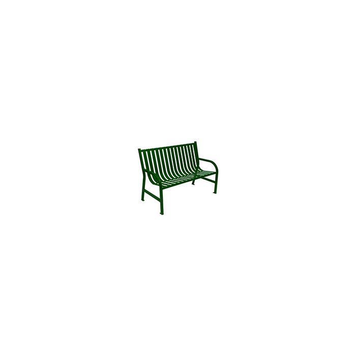 Witt Industries M4-BCH Oakley Collection Slatted Metal Bench - 48" W x 24" D x 34" H - Brown, Black and Green