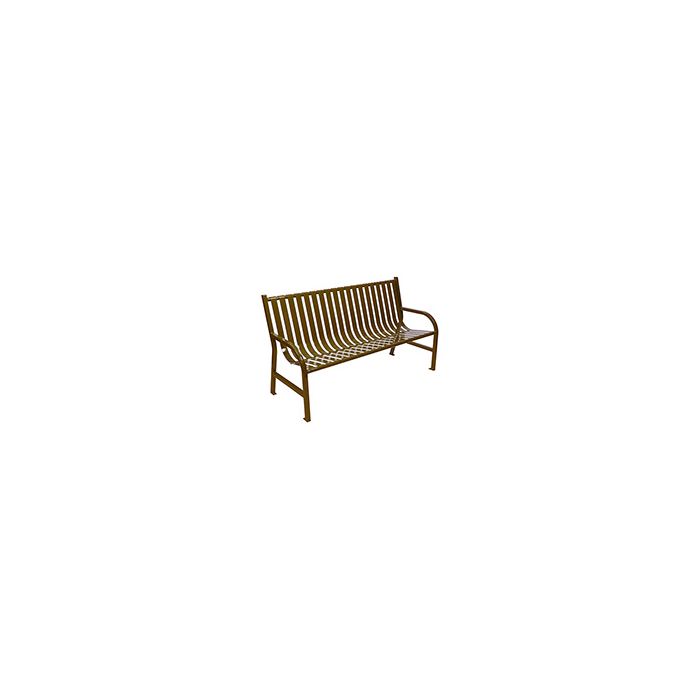 Witt Industries M5-BCH Oakley Collection Slatted Metal Bench - 60" W x 24" D x 34" H - Brown, Black and Green