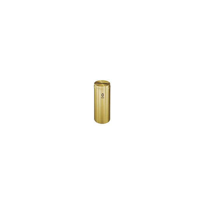 Glaro P1232BE "RecyclePro 1" Receptacle with Slot Opening - 12 Gallon Capacity - 12" Dia. x 31" H - Satin Brass