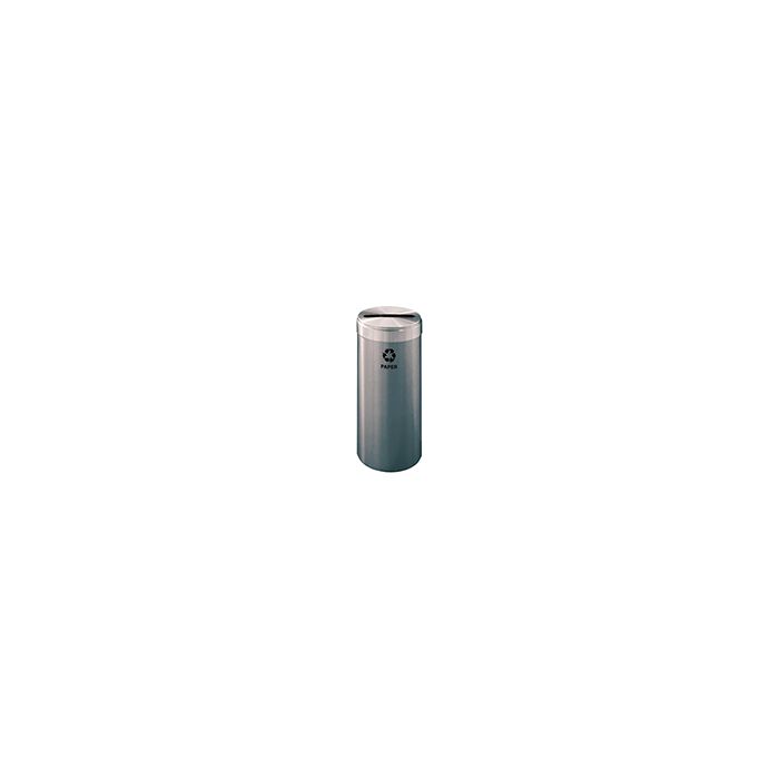 Glaro P1242SA "RecyclePro Value" Receptacle with Slot Opening - 15 Gallon Capacity - 12" Dia. x 30" H - Satin Aluminum