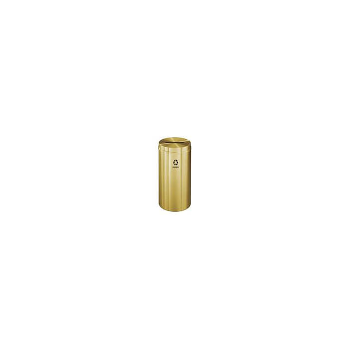 Glaro P1532BE "RecyclePro 1" Receptacle with Slot Opening - 16 Gallon Capacity - 15" Dia. x 31" H - Satin Brass