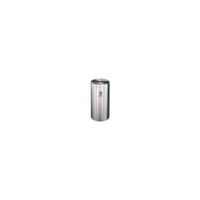 Glaro P1532SA "RecyclePro 1" Receptacle with Slot Opening - 16 Gallon Capacity - 15" Dia. x 31" H - Satin Aluminum