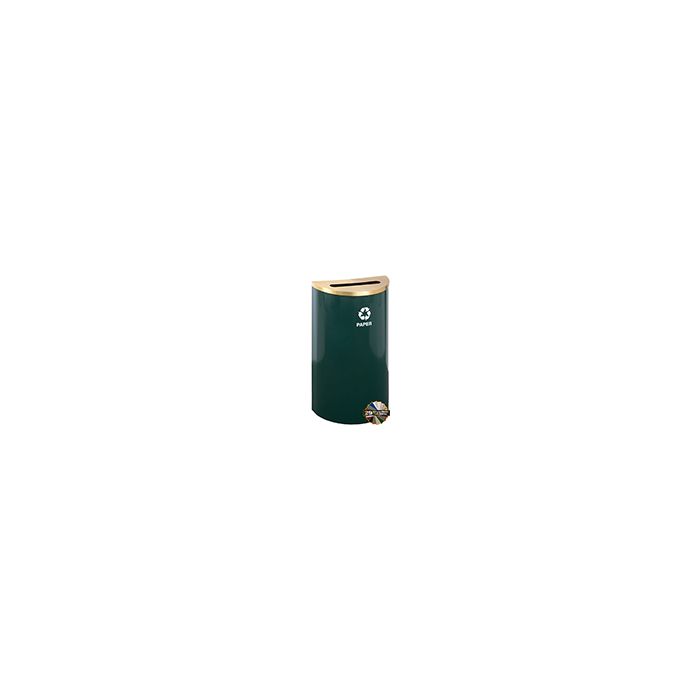 Glaro P1899 RecyclePro Half Round Receptacle with Slot Opening - 14 Gallon Capacity - 30" H x 18" W x 9" D - Assorted Colors