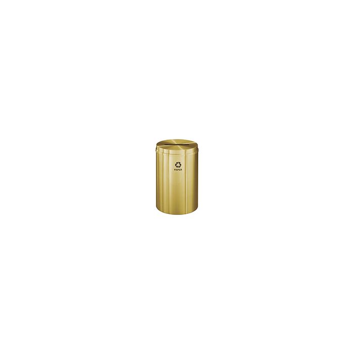 Glaro P2032BE "RecyclePro 1" Receptacle with Slot Opening - 33 Gallon Capacity - 20" Dia. x 31" H - Satin Brass