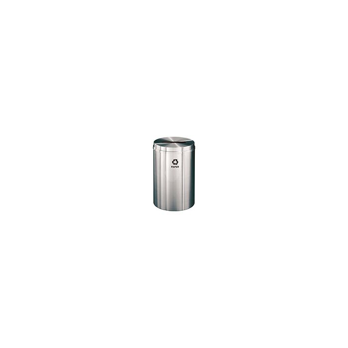 Glaro P2032SA "RecyclePro 1" Receptacle with Slot Opening - 33 Gallon Capacity - 20" Dia. x 31" H - Satin Aluminum