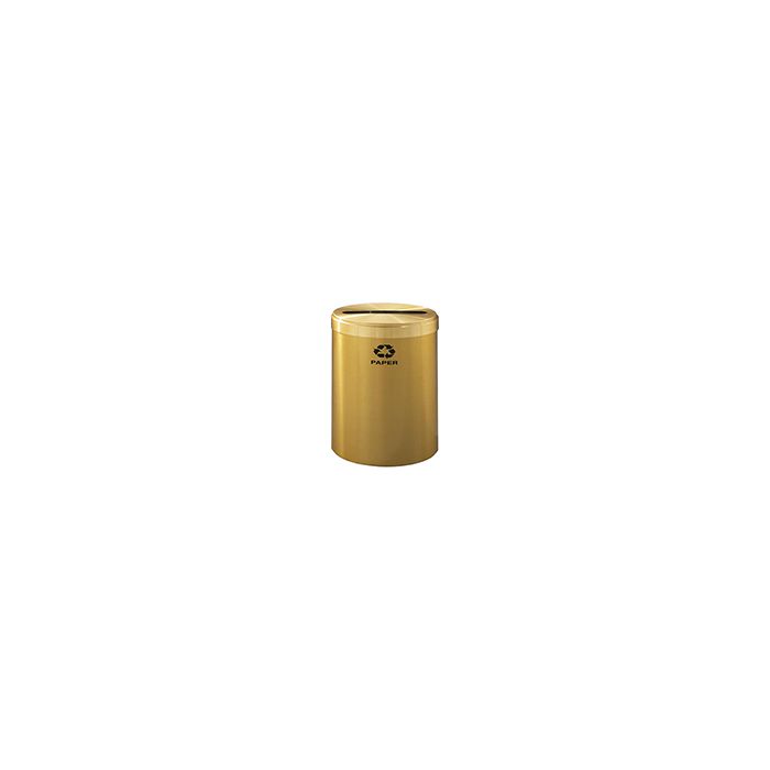 Glaro P2042BE "RecyclePro Value" Receptacle with Slot Opening - 41 Gallon Capacity - 20" Dia. x 30" H - Satin Brass